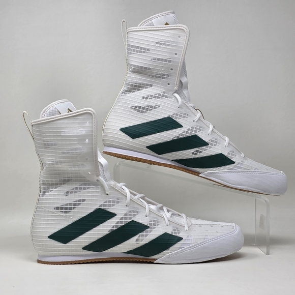 Adidas Box Hog 4 White Collegiate Green IH2731 Shoes Men's Size 4 New - Picture 2 of 12